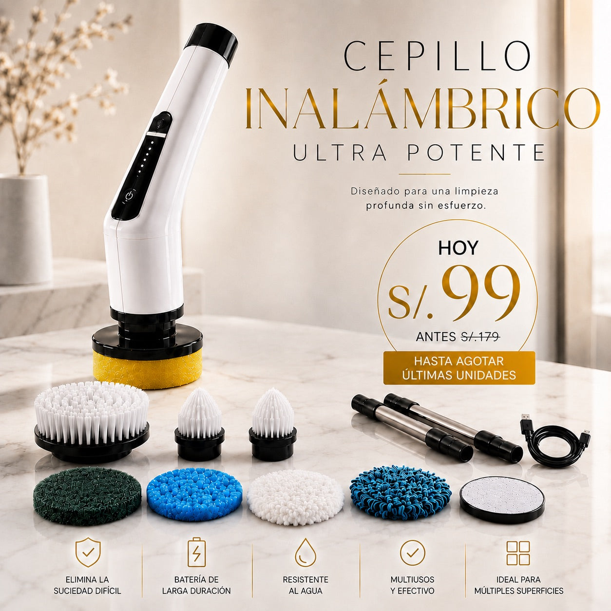SET Premium - Cepillo Inalámbrico + 9 ACCESORIOS🎁
